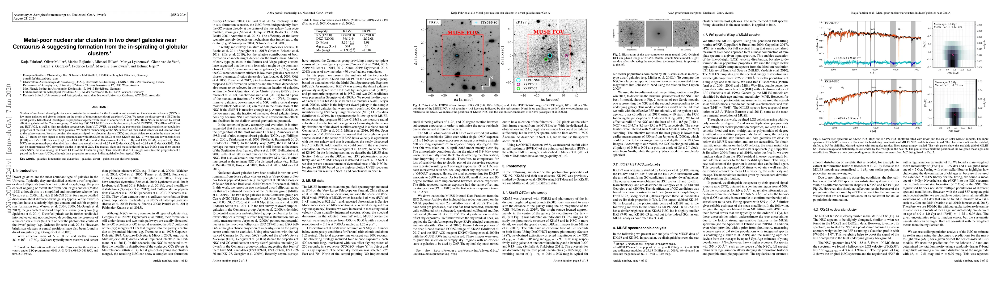 Thumbnail for Metal-poor nuclear star clusters in two dwarf galaxies near Centaurus A
  suggesting formation from the in-spiraling of globular clusters