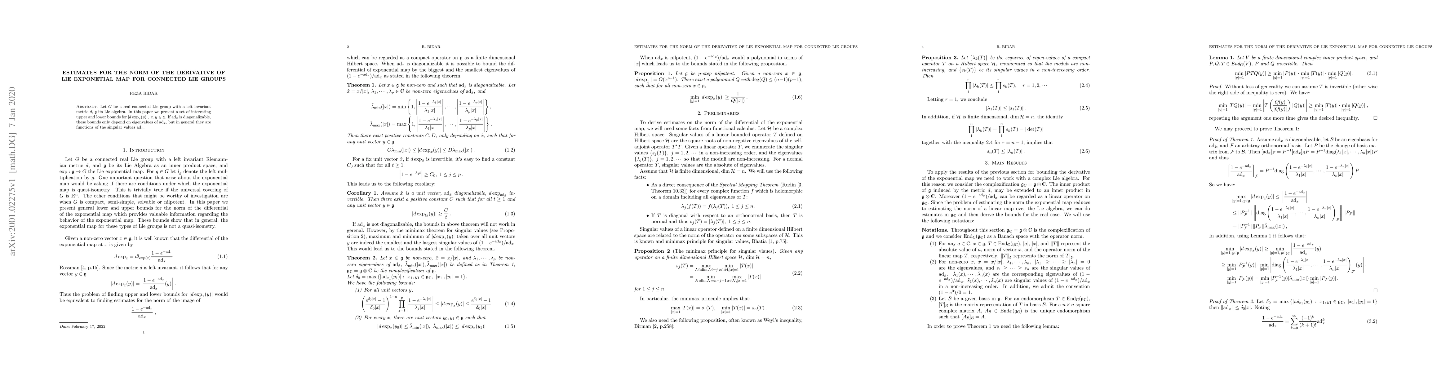Thumbnail for Estimates for the norm of the derivative of Lie exponetial map for
  connected Lie groups