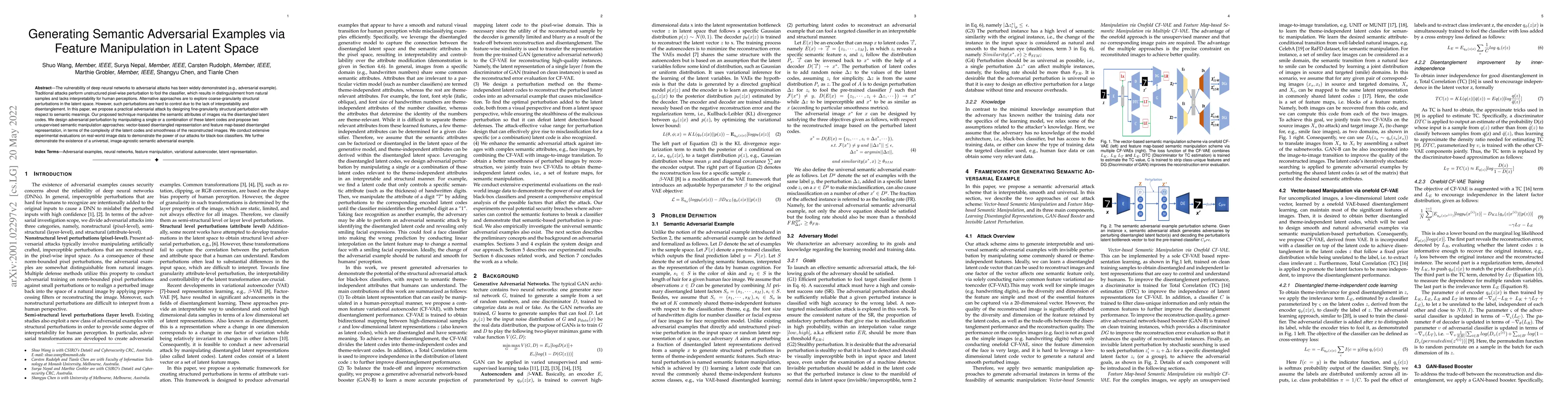 Thumbnail for Generating Semantic Adversarial Examples via Feature Manipulation