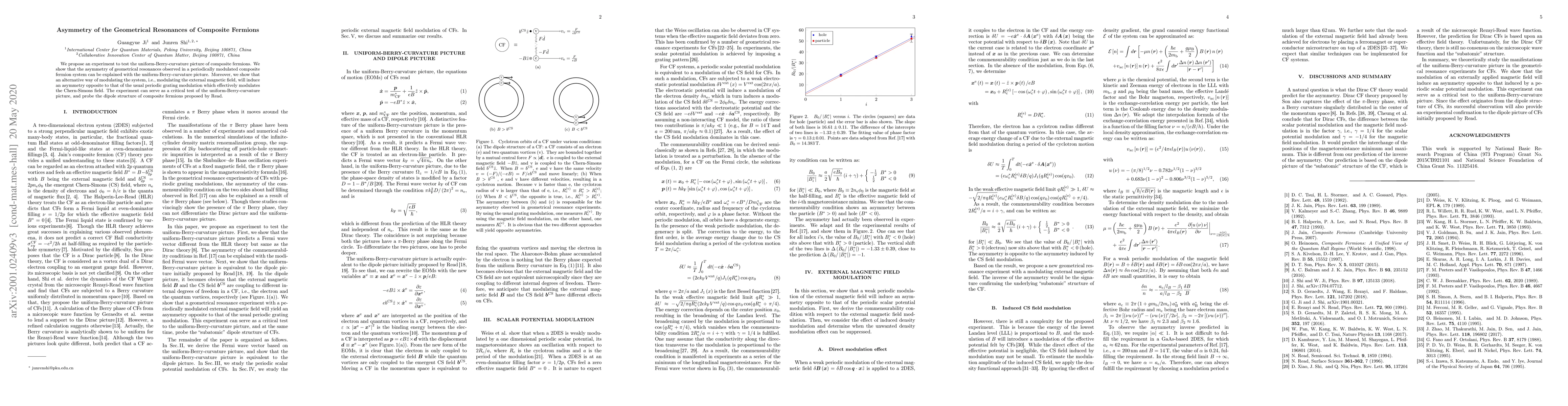 Thumbnail for Asymmetry of the Geometrical Resonances of Composite Fermions
