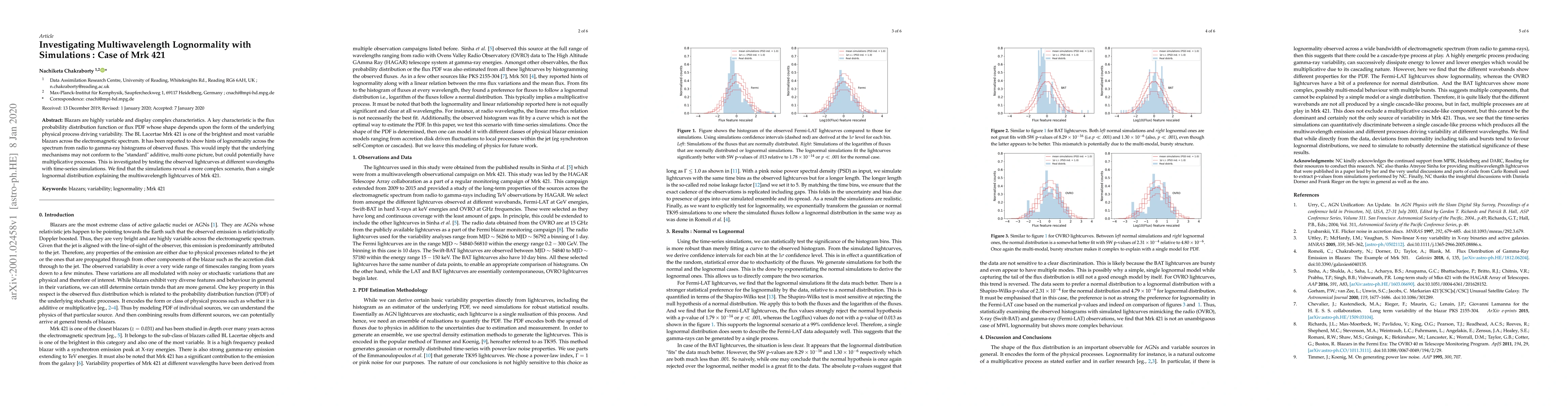 Thumbnail for Investigating Multiwavelength Lognormality with Simulations : Case of
  Mrk 421