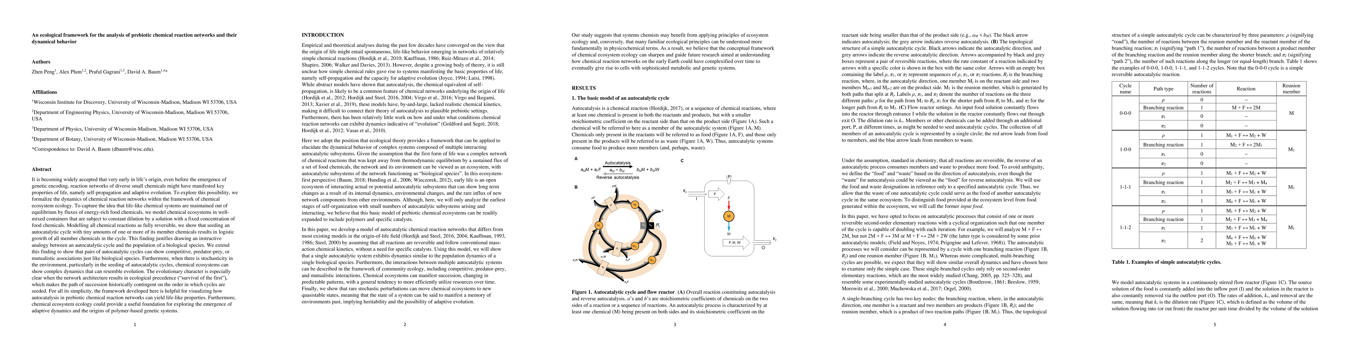 Thumbnail for An ecological framework for the analysis of prebiotic chemical reaction
  networks and their dynamical behavior