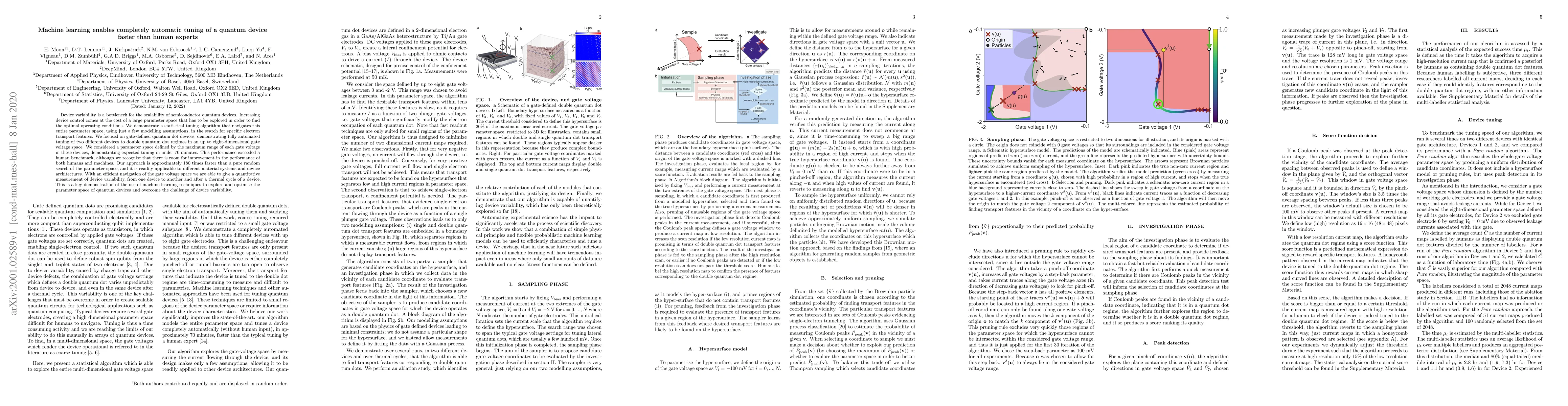 Thumbnail for Machine learning enables completely automatic tuning of a quantum device
  faster than human experts