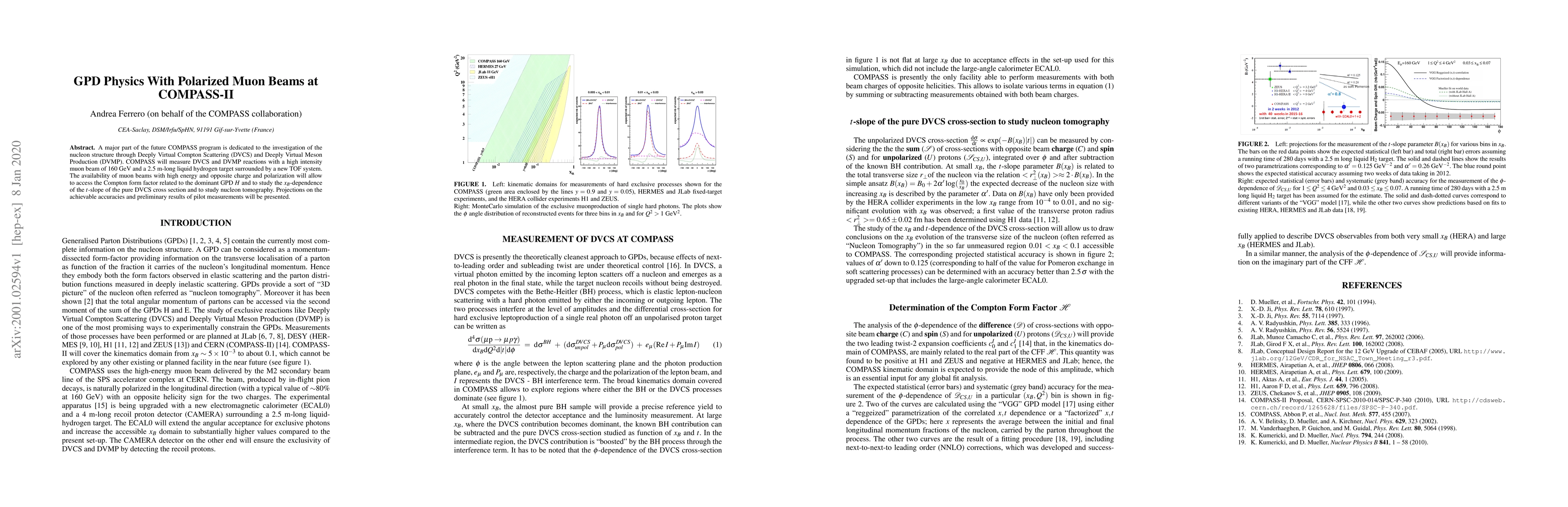 Thumbnail for GPD Physics With Polarized Muon Beams at COMPASS-II