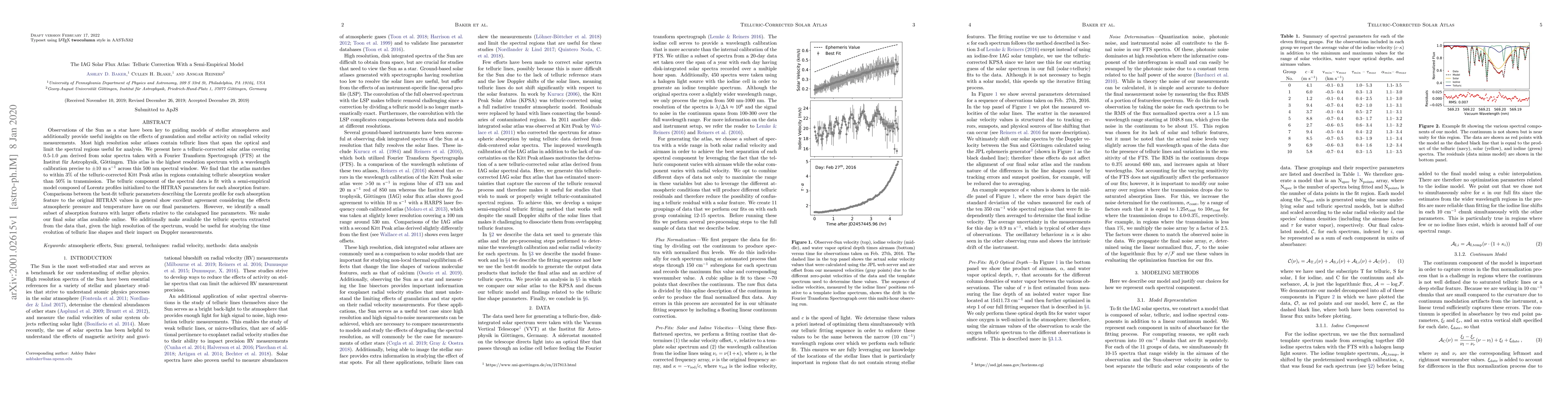 Thumbnail for The IAG Solar Flux Atlas: Telluric Correction With a Semi-Empirical
  Model