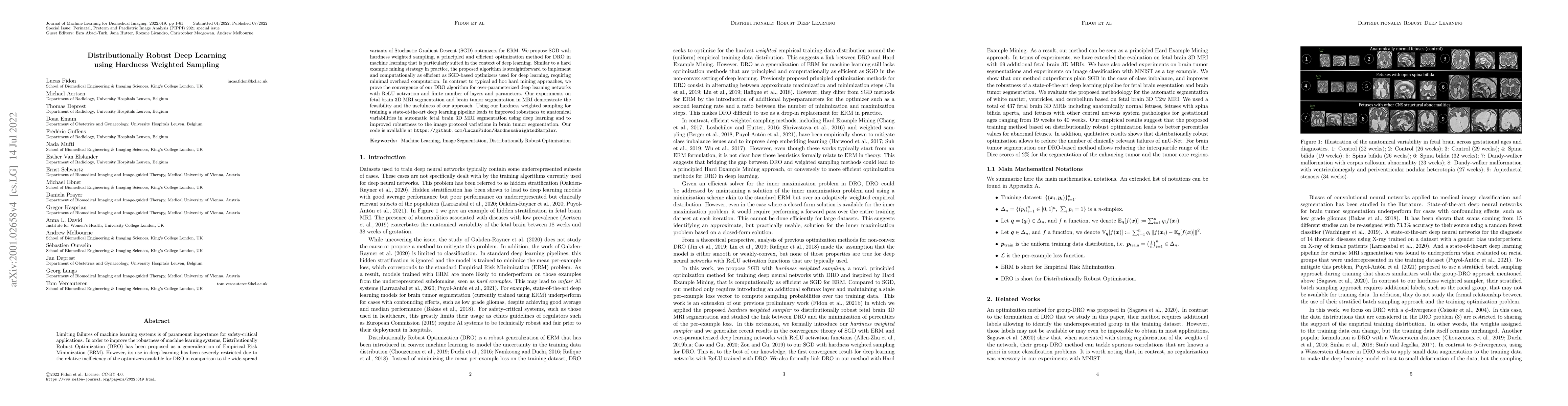 Thumbnail for Distributionally Robust Deep Learning using Hardness Weighted Sampling