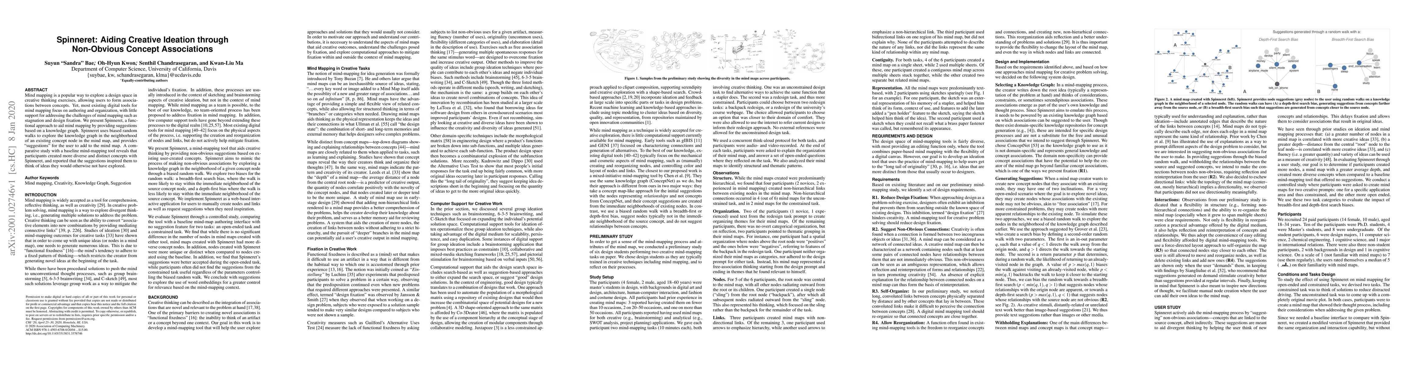 Thumbnail for Spinneret: Aiding Creative Ideation through Non-Obvious Concept
  Associations