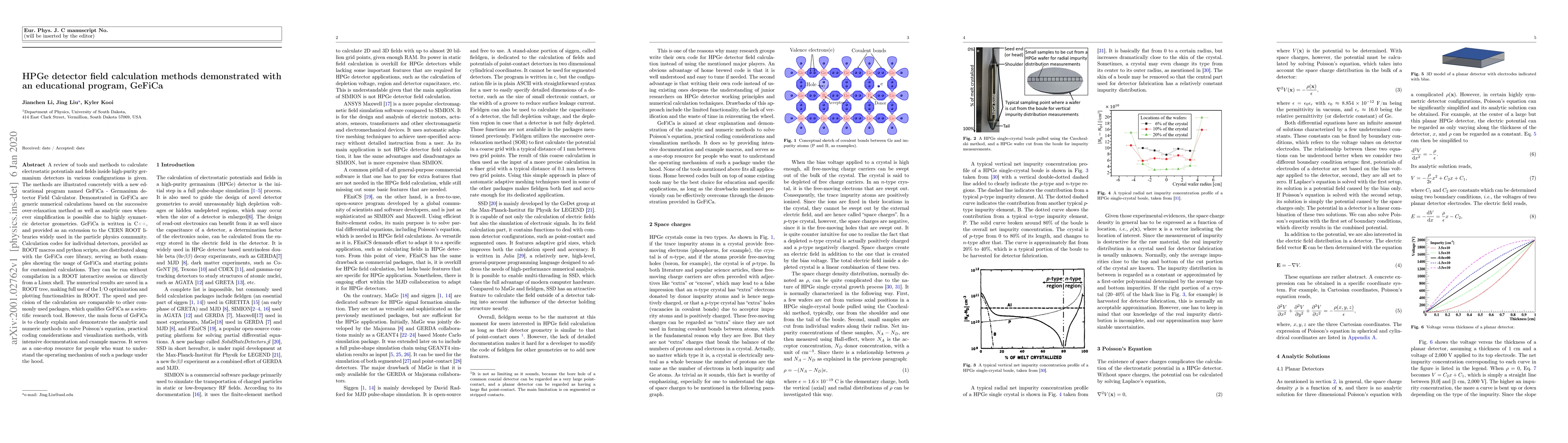 Thumbnail for HPGe detector field calculation methods demonstrated with an educational
  program, GeFiCa