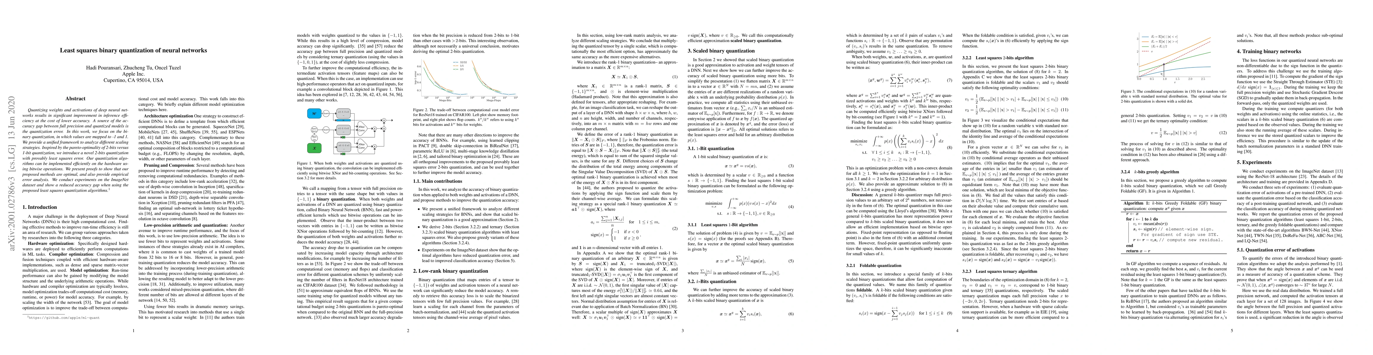 Thumbnail for Least squares binary quantization of neural networks