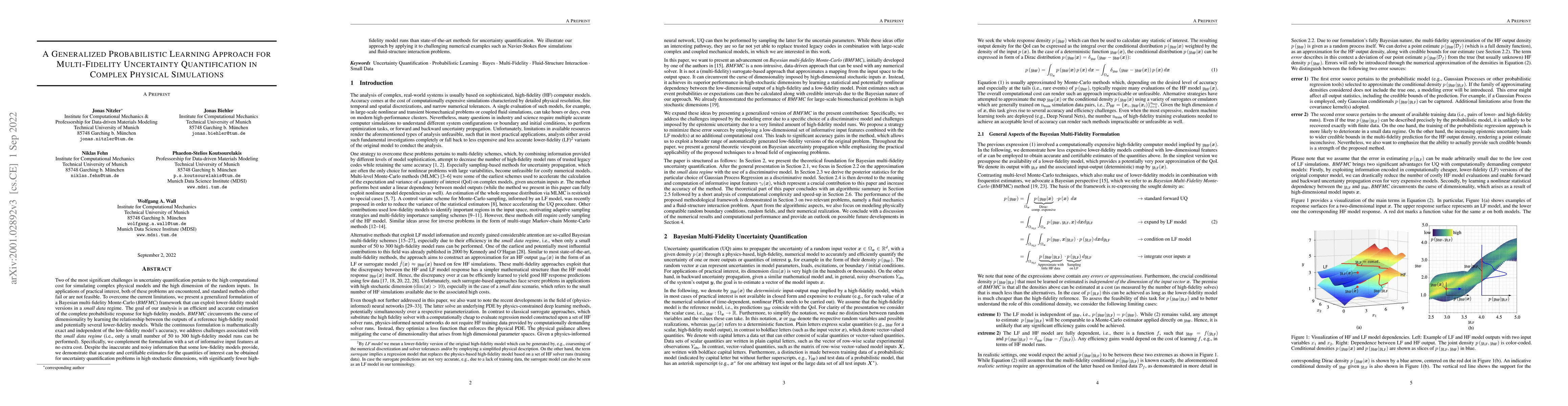 Thumbnail for A Generalized Probabilistic Learning Approach for Multi-Fidelity
  Uncertainty Propagation in Complex Physical Simulations