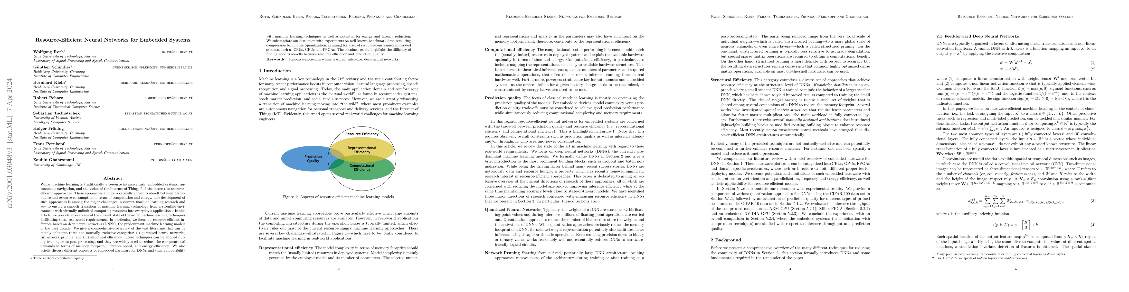 Thumbnail for Resource-Efficient Neural Networks for Embedded Systems