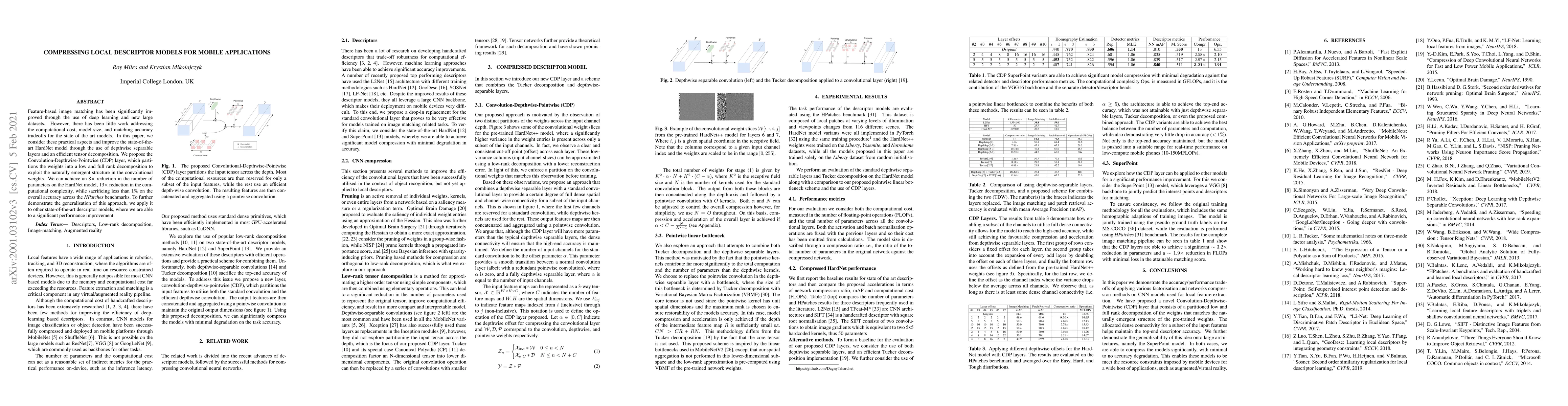 Thumbnail for Compression of descriptor models for mobile applications