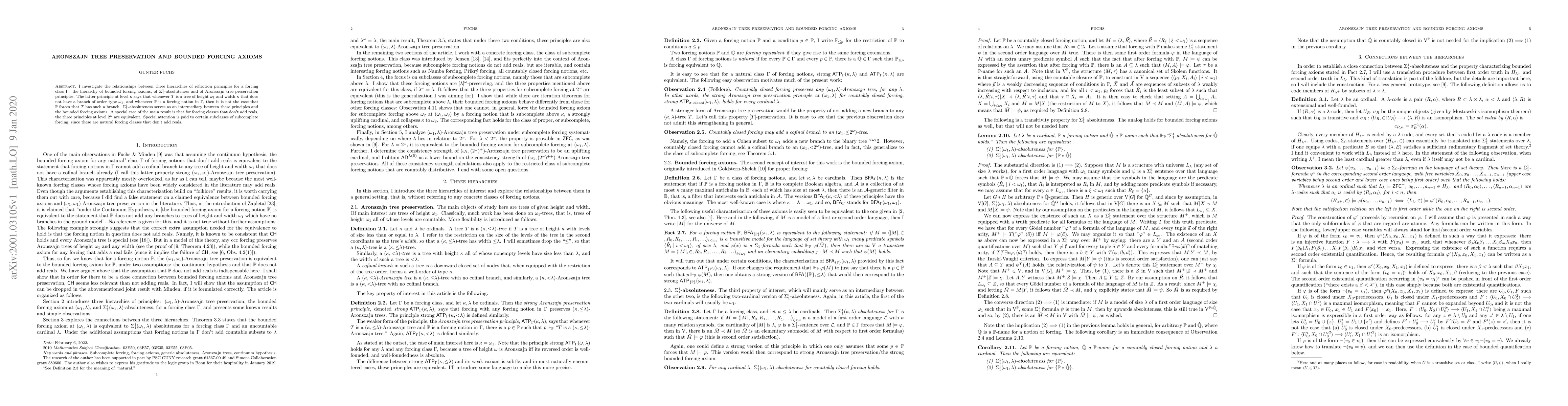 Thumbnail for Aronszajn tree preservation and bounded forcing axioms
