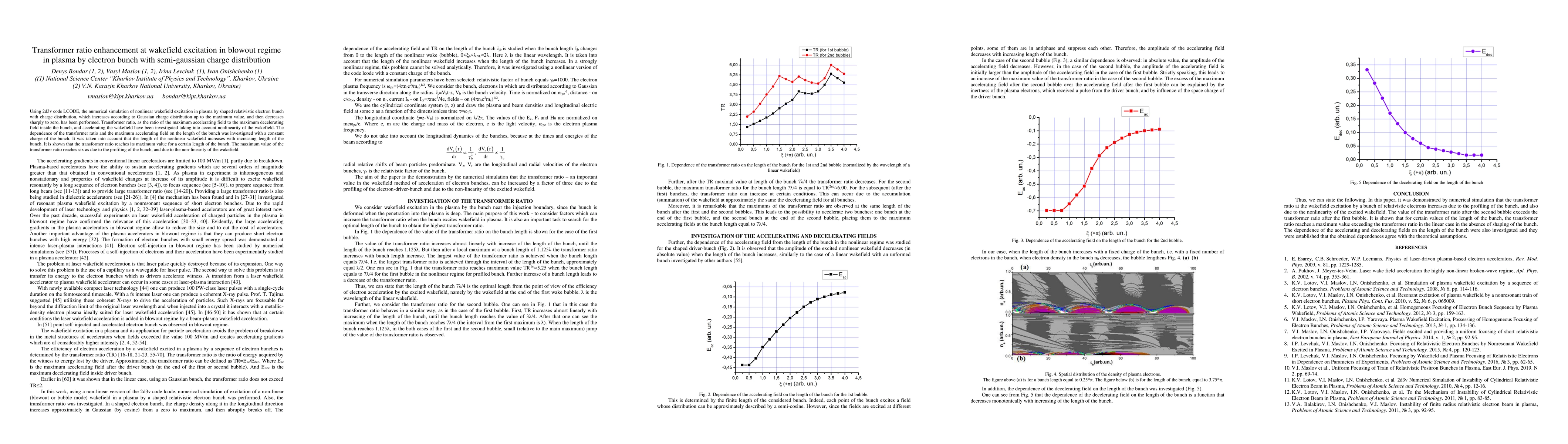Thumbnail for Transformer ratio enhancement at wakefield excitation in blowout regime
  in plasma by electron bunch with semi-gaussian charge distribution
