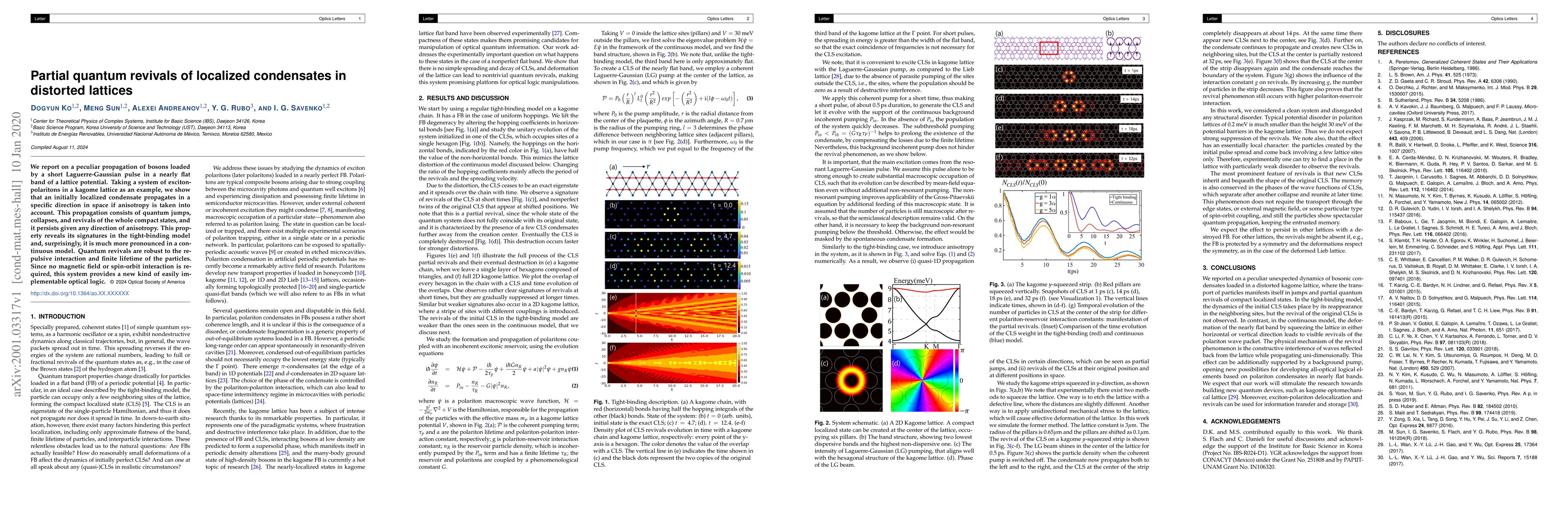 Thumbnail for Partial quantum revivals of localized condensates in distorted lattices