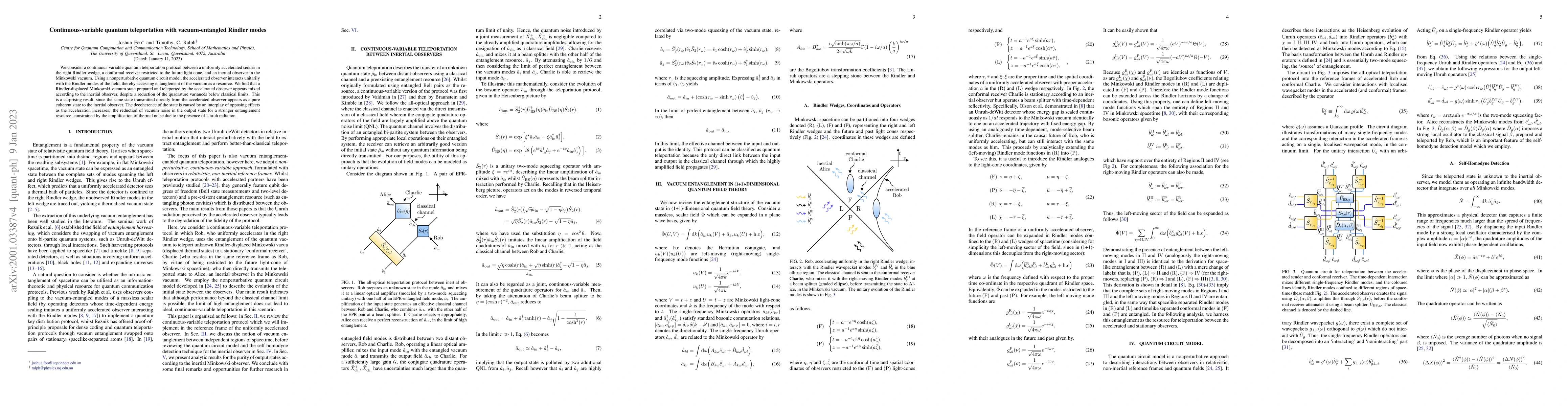 Thumbnail for Continuous-variable quantum teleportation with vacuum-entangled Rindler
  modes