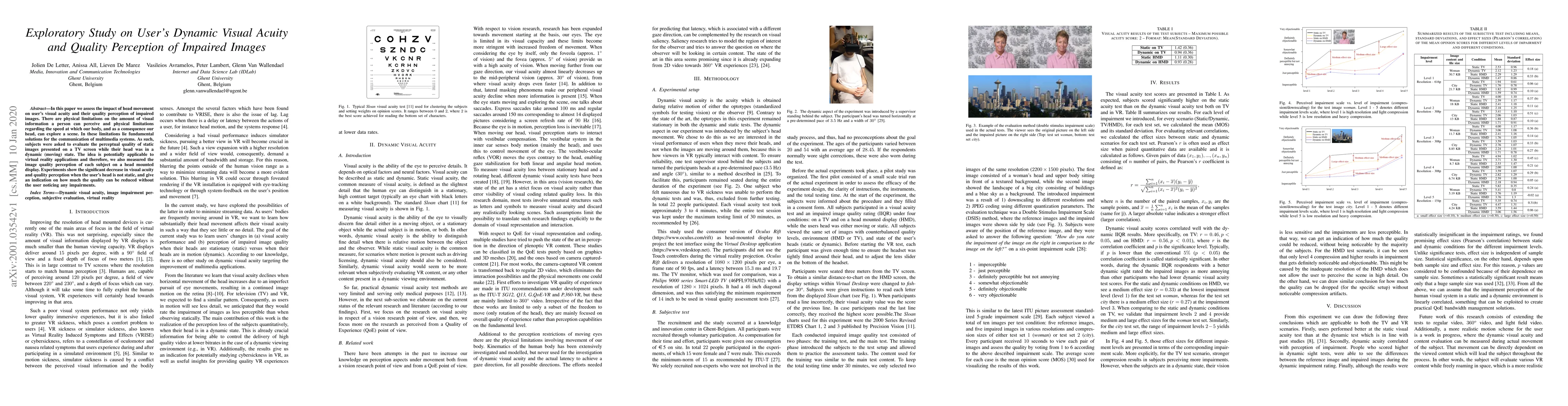 Thumbnail for Exploratory Study on User's Dynamic Visual Acuity and Quality Perception
  of Impaired Images