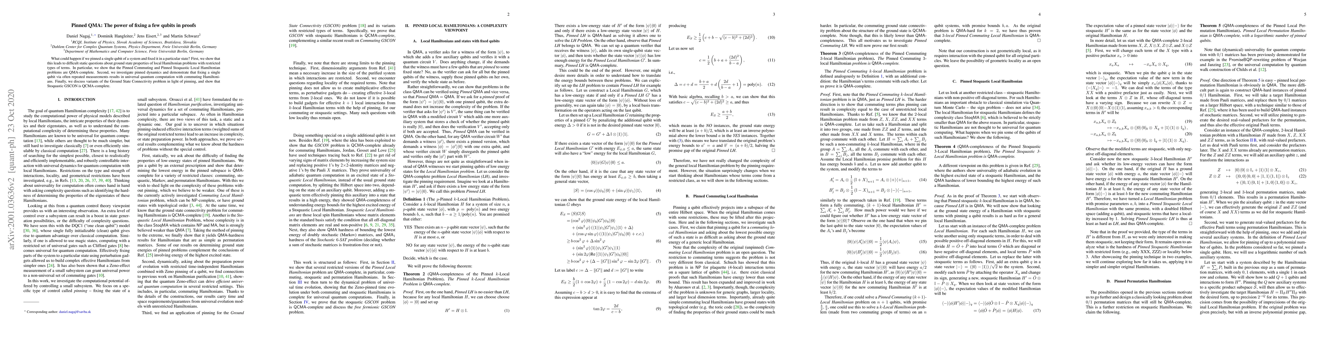 Thumbnail for Pinned QMA: The power of fixing a few qubits in proofs