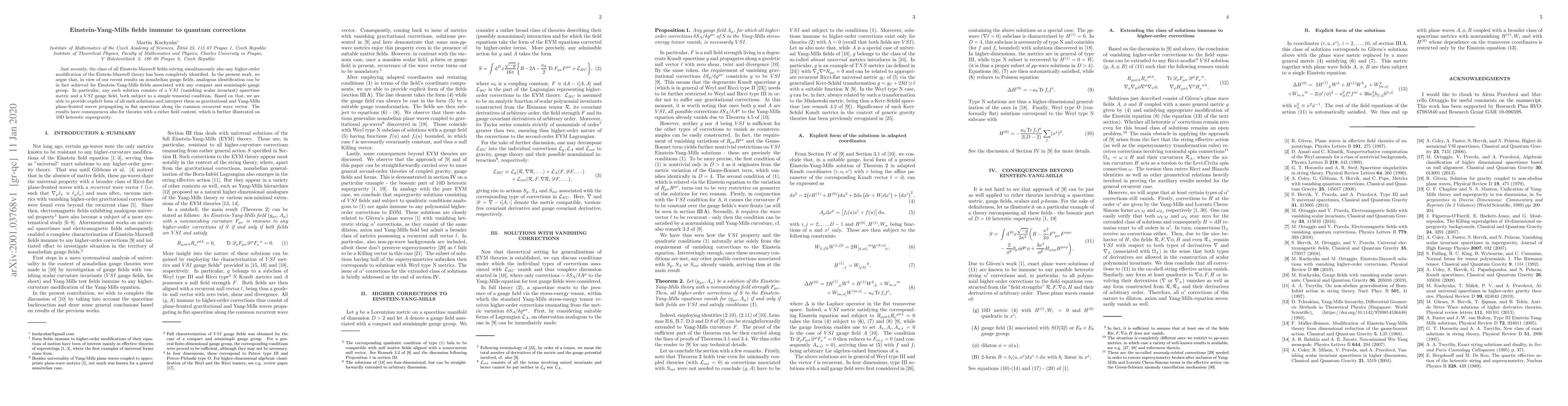 Thumbnail for Einstein-Yang-Mills fields immune to quantum corrections