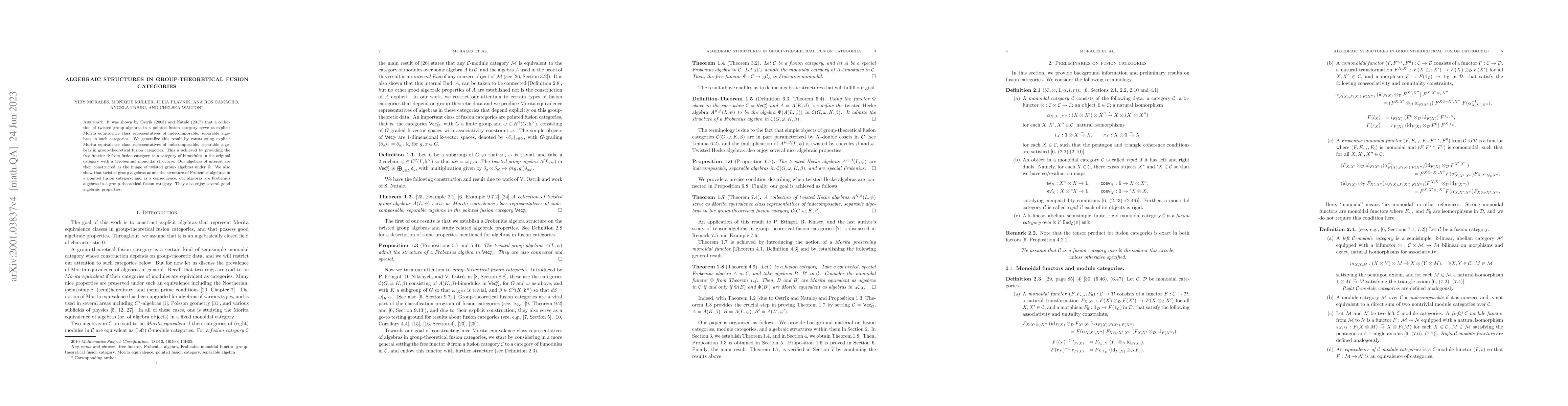Thumbnail for Algebraic structures in group-theoretical fusion categories