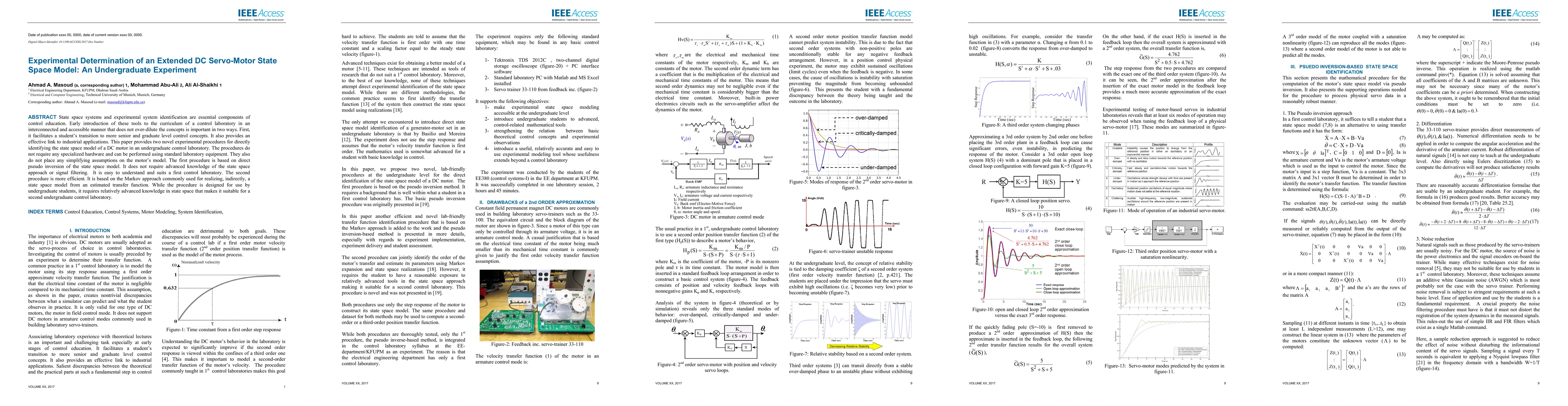 Thumbnail for Experimental Determination of an Extended DC Servo-Motor State Space
  Model: An Undergraduate Experiment