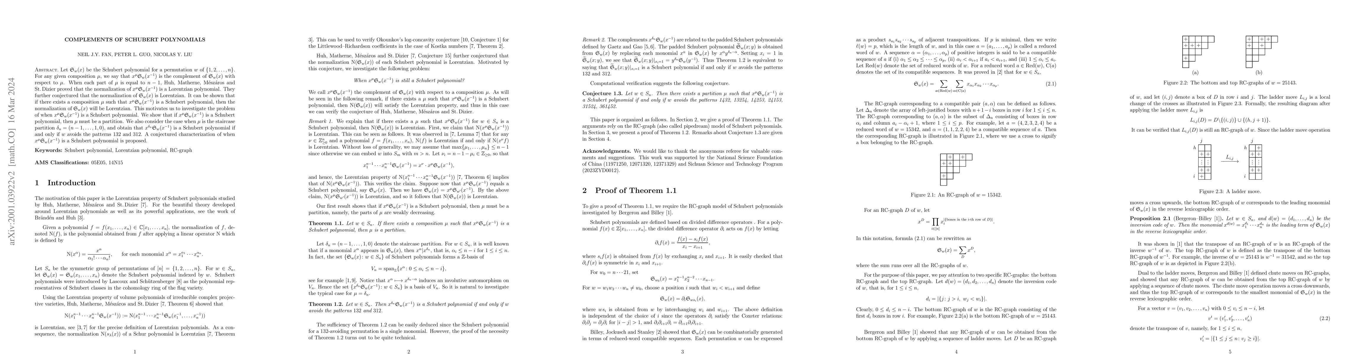 Thumbnail for Complements of Schubert polynomials