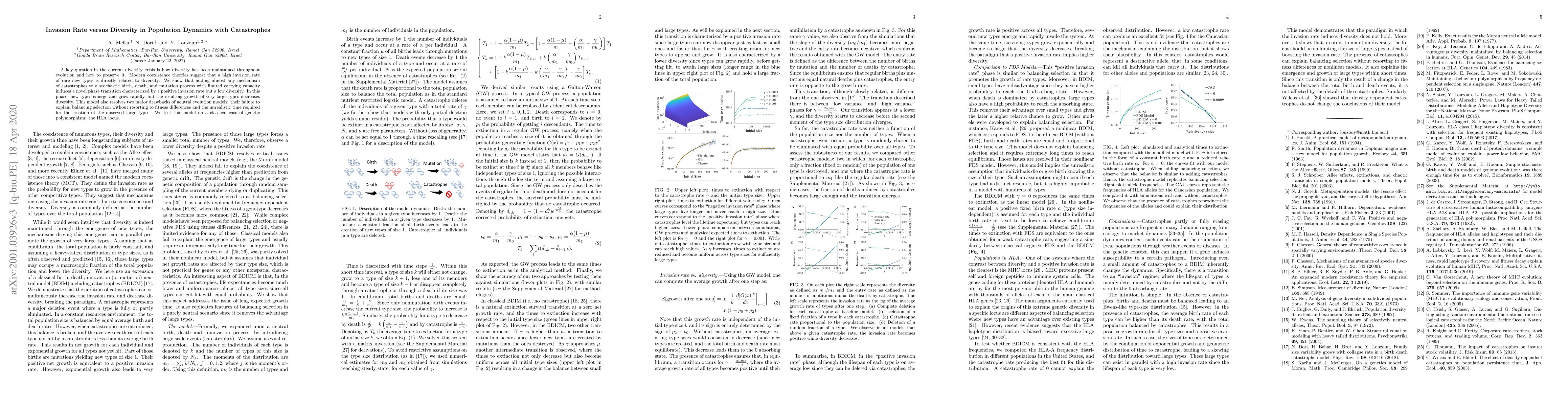 Thumbnail for Invasion rate versus diversity in population dynamics with catastrophes