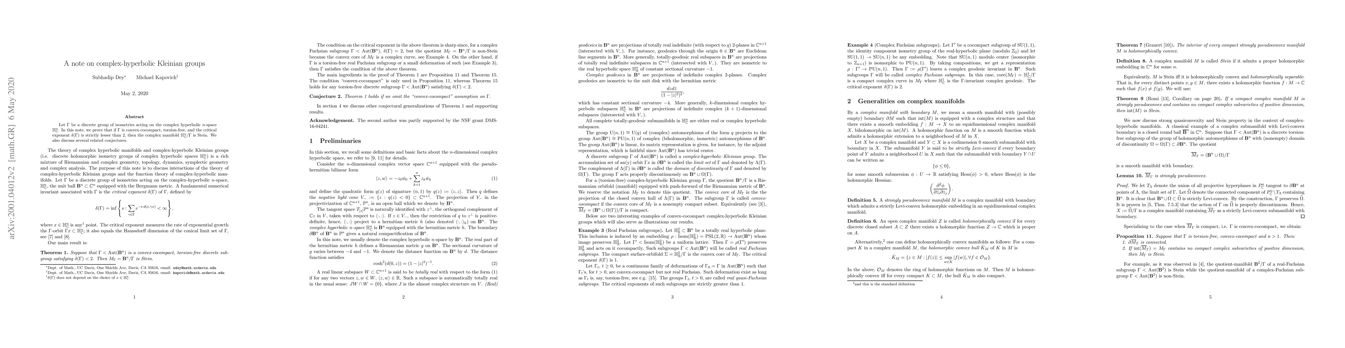 Thumbnail for A note on complex-hyperbolic Kleinian groups