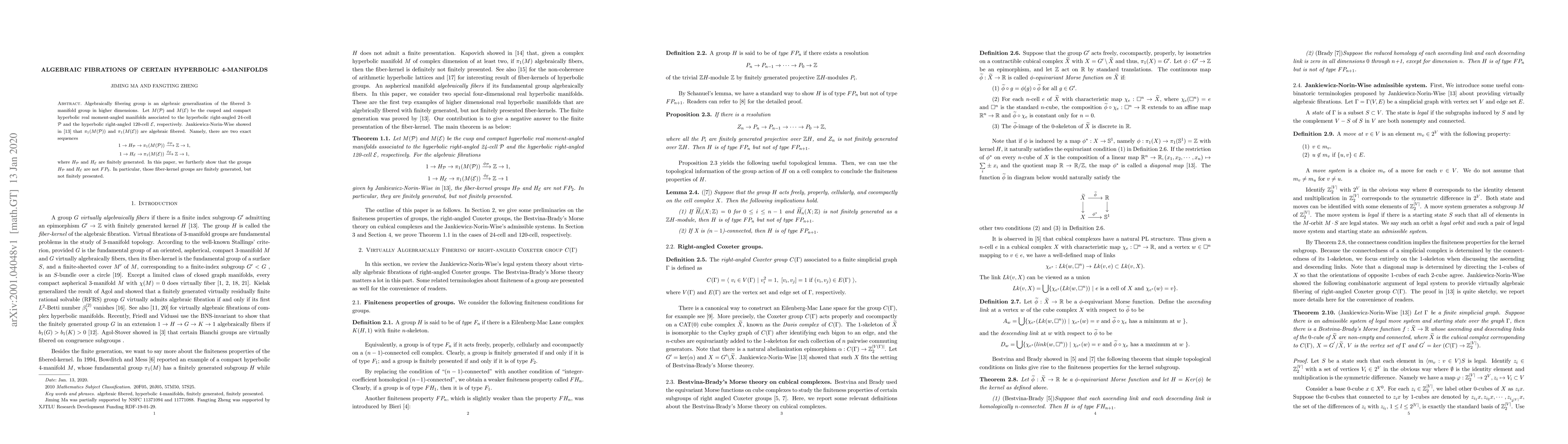 Thumbnail for Algebraic fibrations of certain hyperbolic 4-manifolds