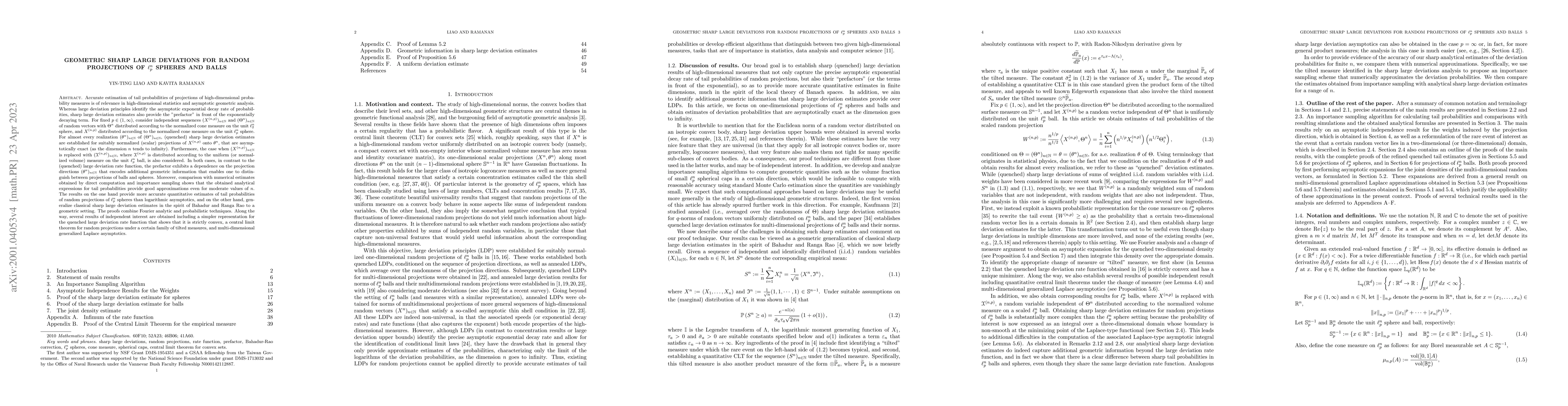 Thumbnail for Geometric sharp large deviations for random projections of $\ell_p^n$
  spheres and balls