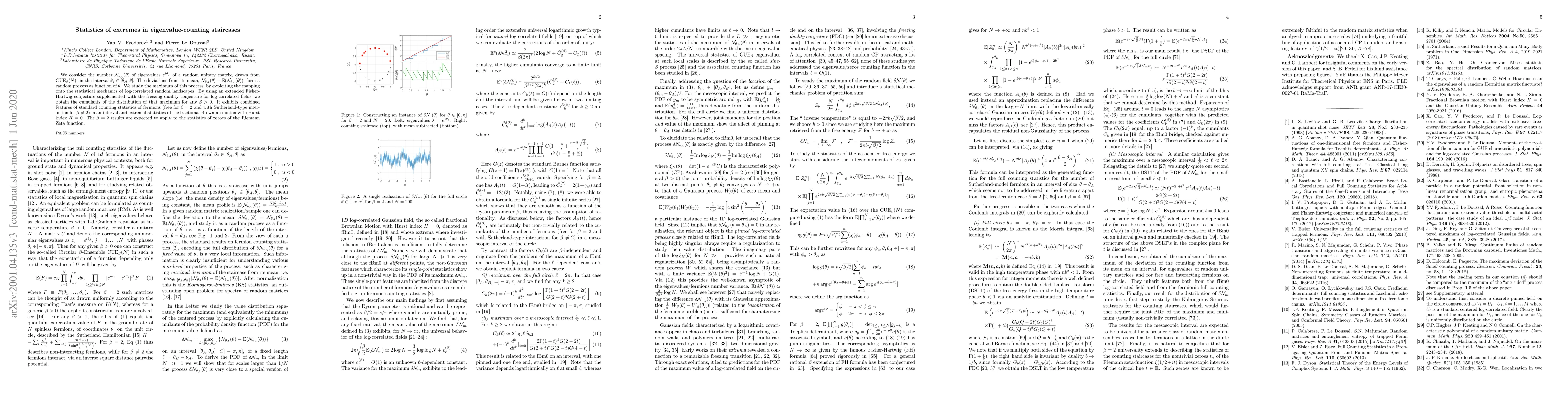Thumbnail for Statistics of extremes in eigenvalue-counting staircases