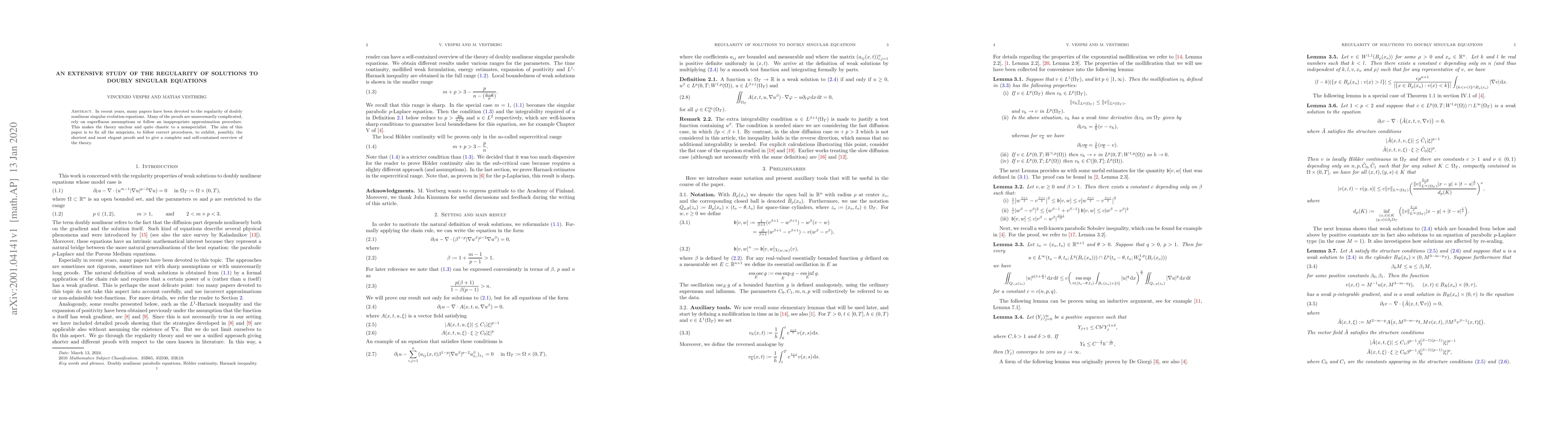 Thumbnail for An extensive study of the regularity properties of solutions to doubly
  singular equations