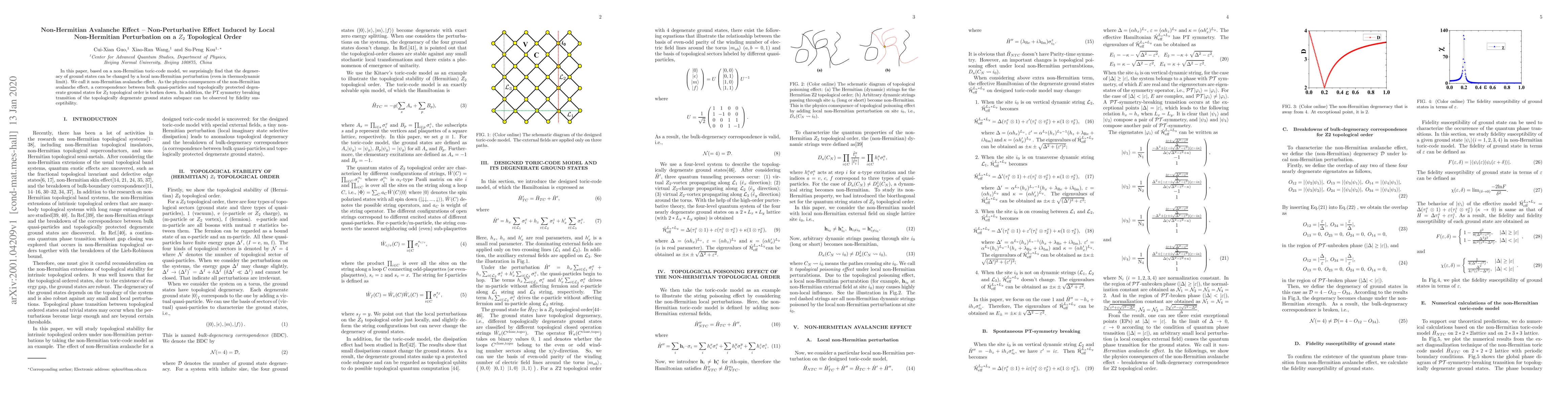 Thumbnail for Non-Hermitian Avalanche Effect: Non-Perturbative Effect Induced by Local
  Non-Hermitian Perturbation on a Z2 Topological Order