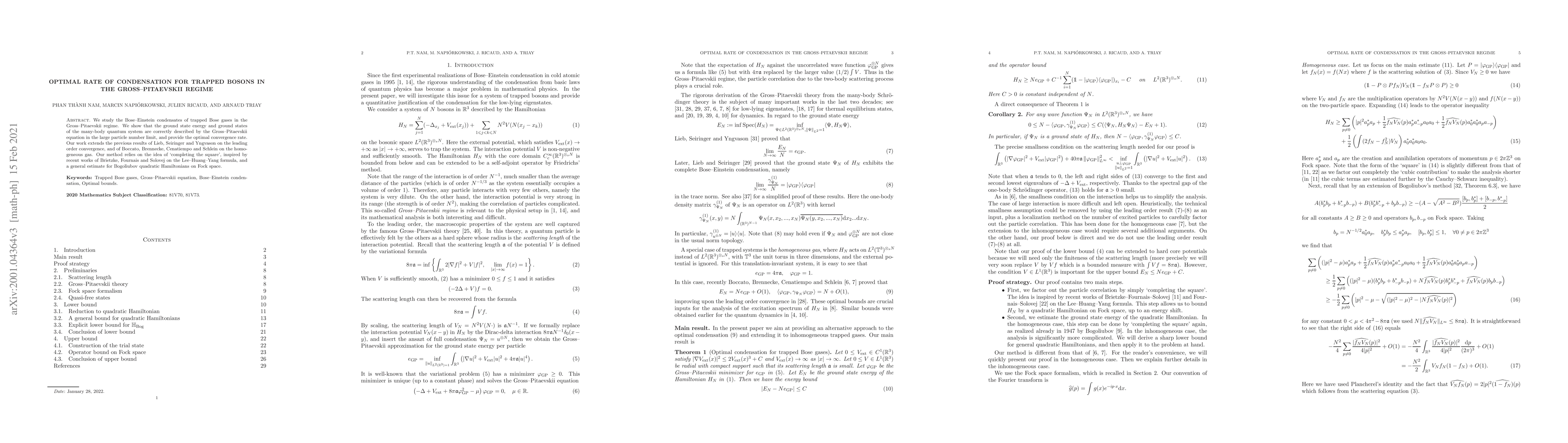 Thumbnail for Optimal rate of condensation for trapped bosons in the Gross-Pitaevskii
  regime