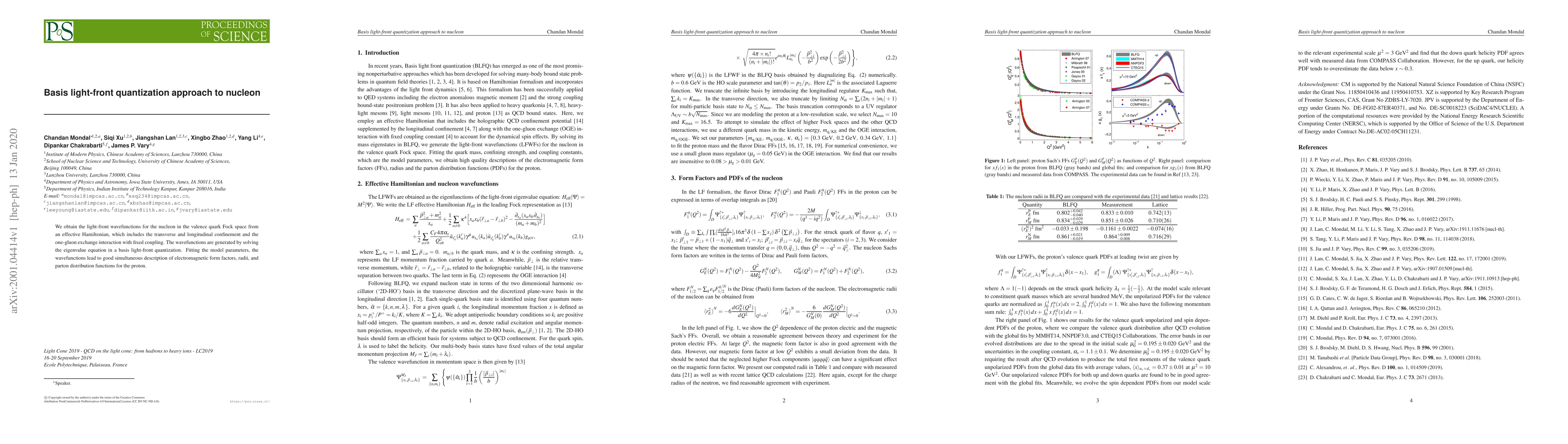 Thumbnail for Basis light-front quantization approach to nucleon