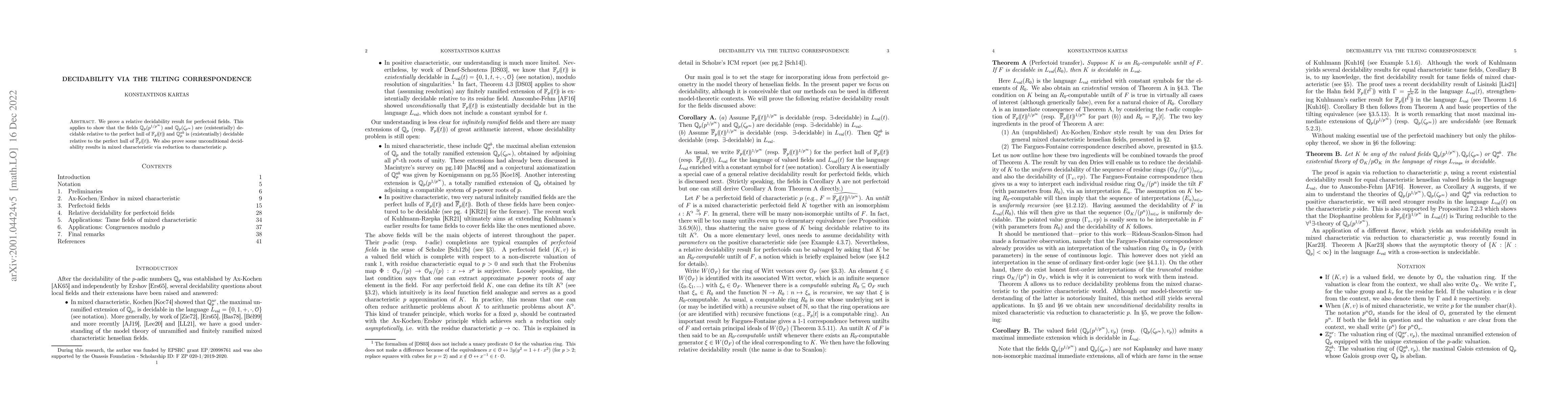 Thumbnail for Decidability via the tilting correspondence