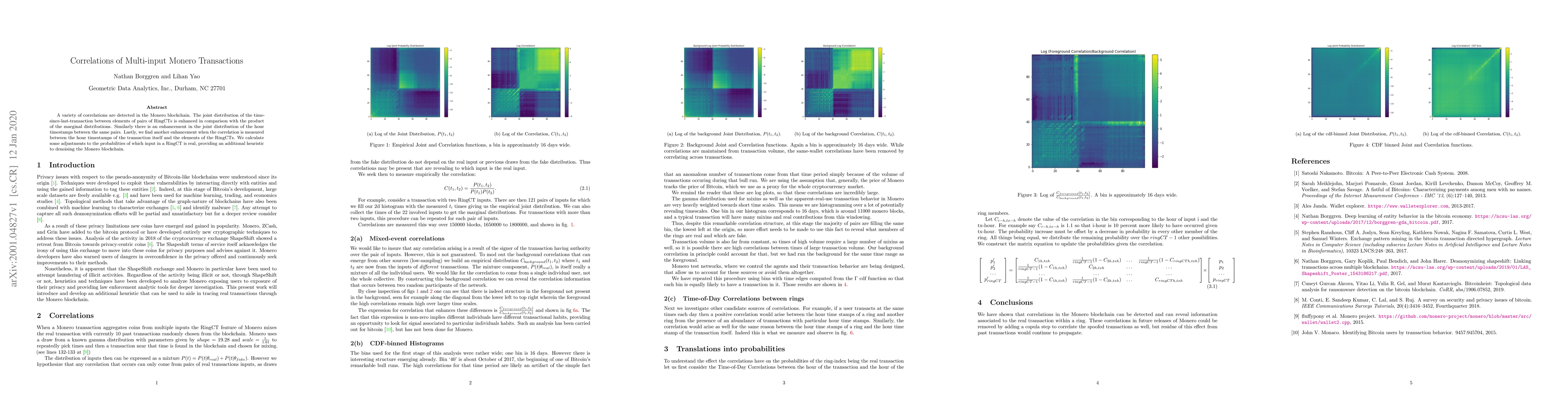 Thumbnail for Correlations of Multi-input Monero Transactions