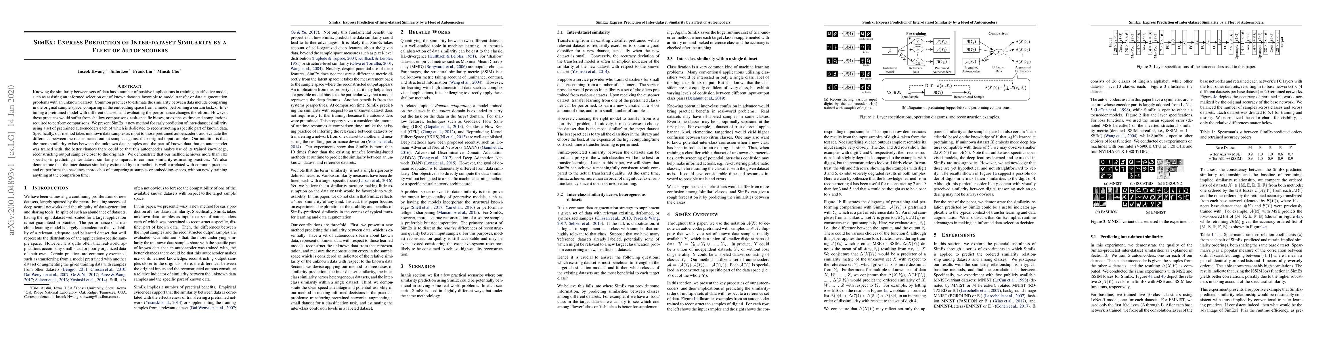 Thumbnail for SimEx: Express Prediction of Inter-dataset Similarity by a Fleet of
  Autoencoders