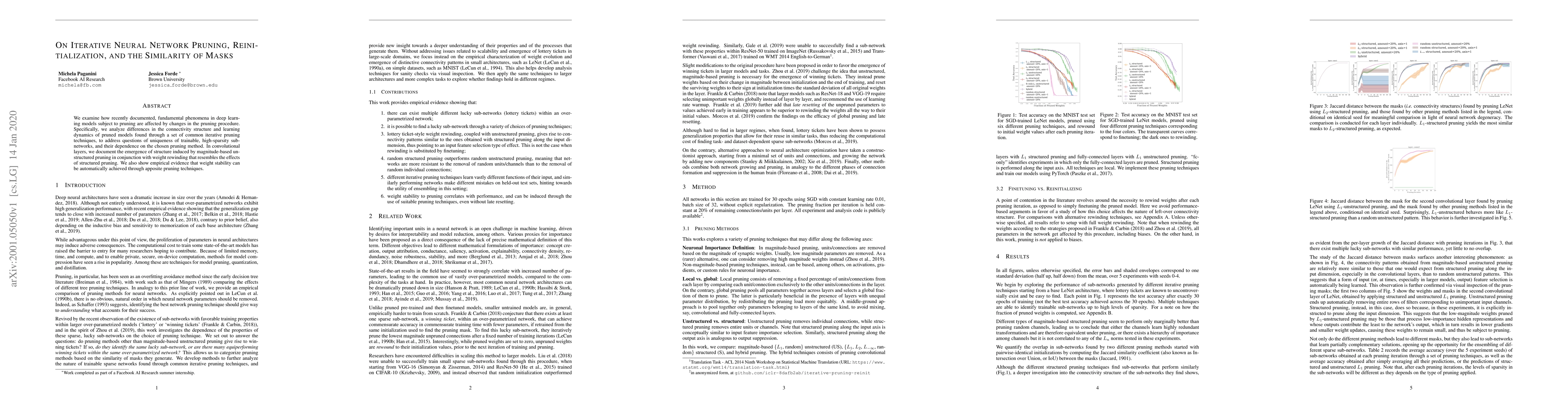 Thumbnail for On Iterative Neural Network Pruning, Reinitialization, and the
  Similarity of Masks