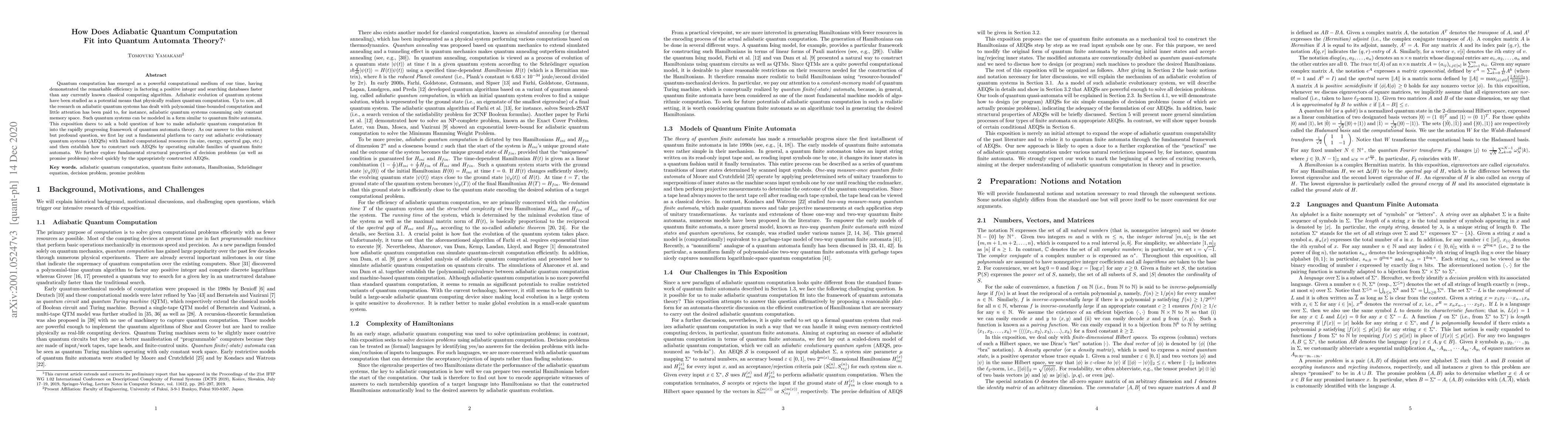 Thumbnail for How Does Adiabatic Quantum Computation Fit into Quantum Automata Theory?