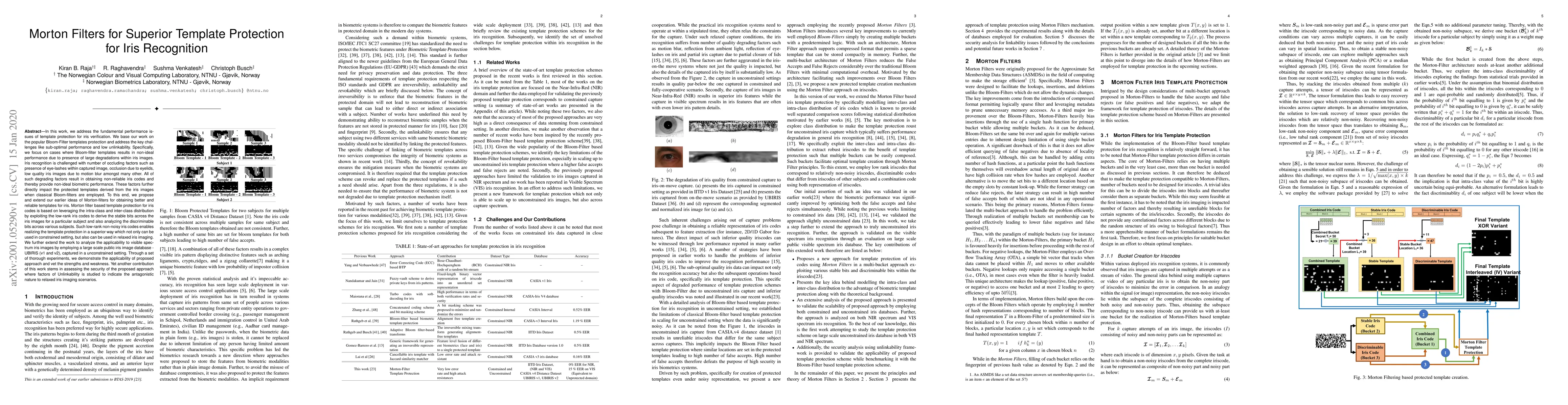 Thumbnail for Morton Filters for Superior Template Protection for Iris Recognition