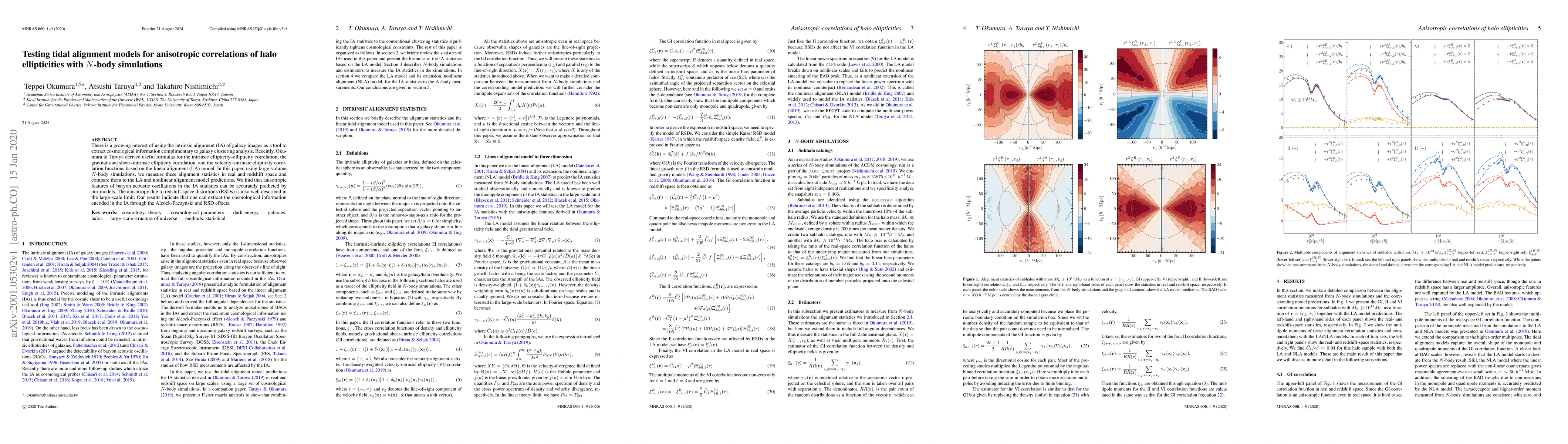 Thumbnail for Testing tidal alignment models for anisotropic correlations of halo
  ellipticities with N-body simulations