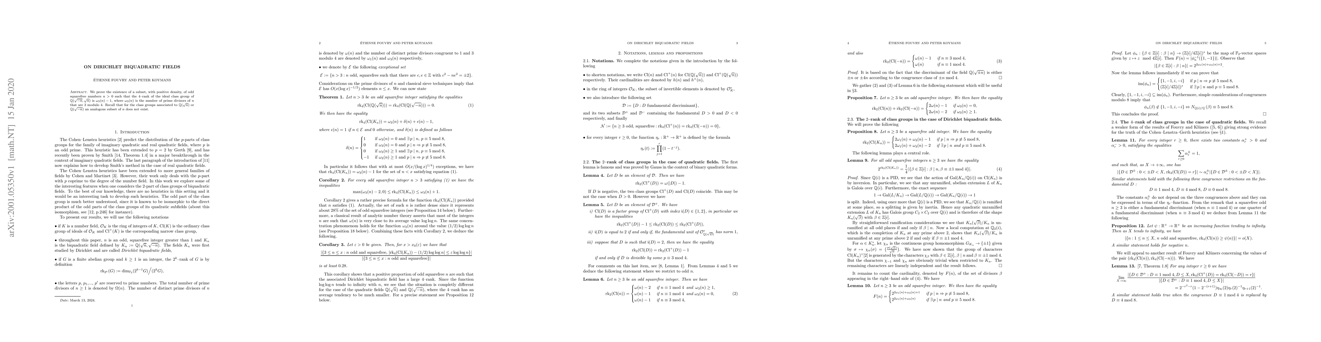 Thumbnail for On Dirichlet biquadratic fields