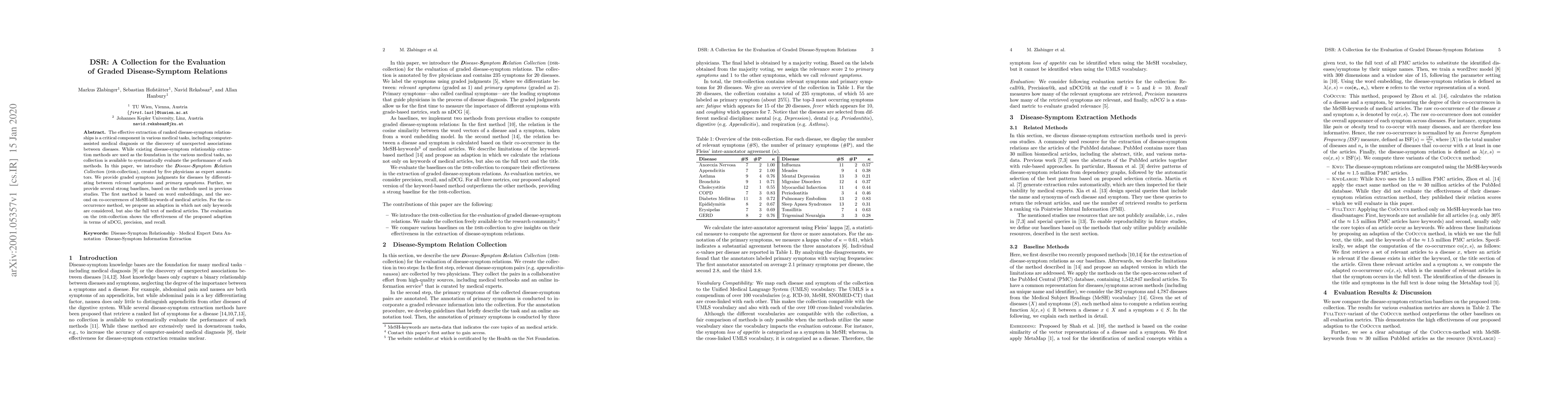 Thumbnail for DSR: A Collection for the Evaluation of Graded Disease-Symptom Relations