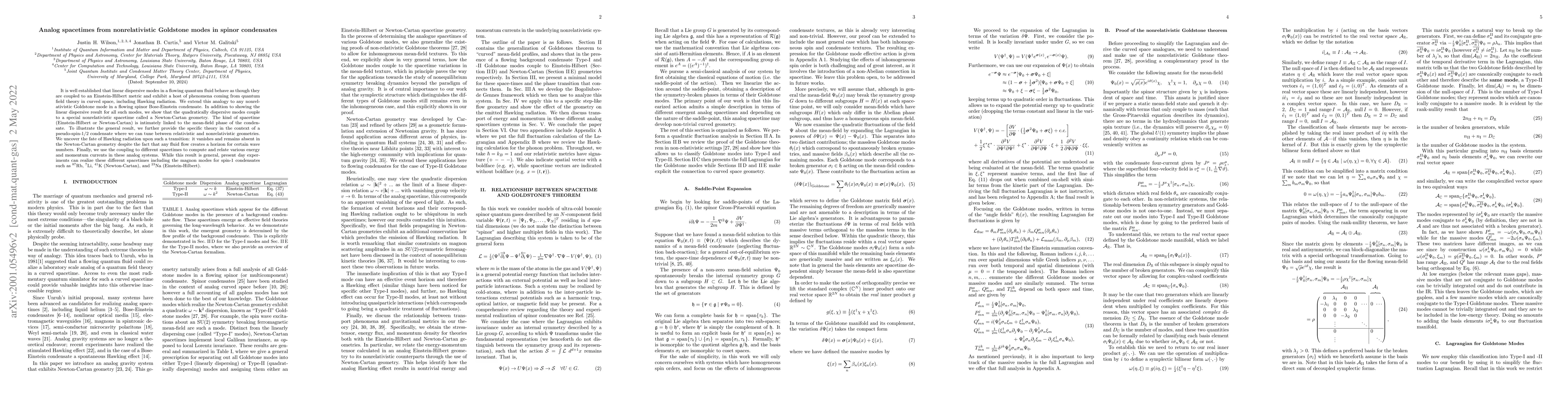 Thumbnail for Analog spacetimes from nonrelativistic Goldstone modes in spinor
  condensates