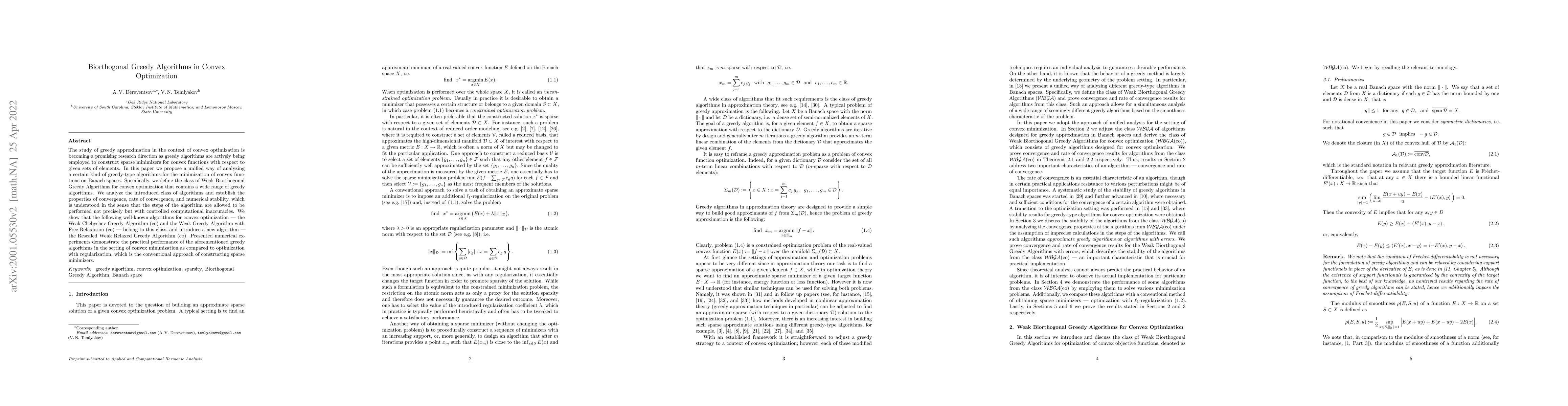 Thumbnail for Biorthogonal Greedy Algorithms in Convex Optimization