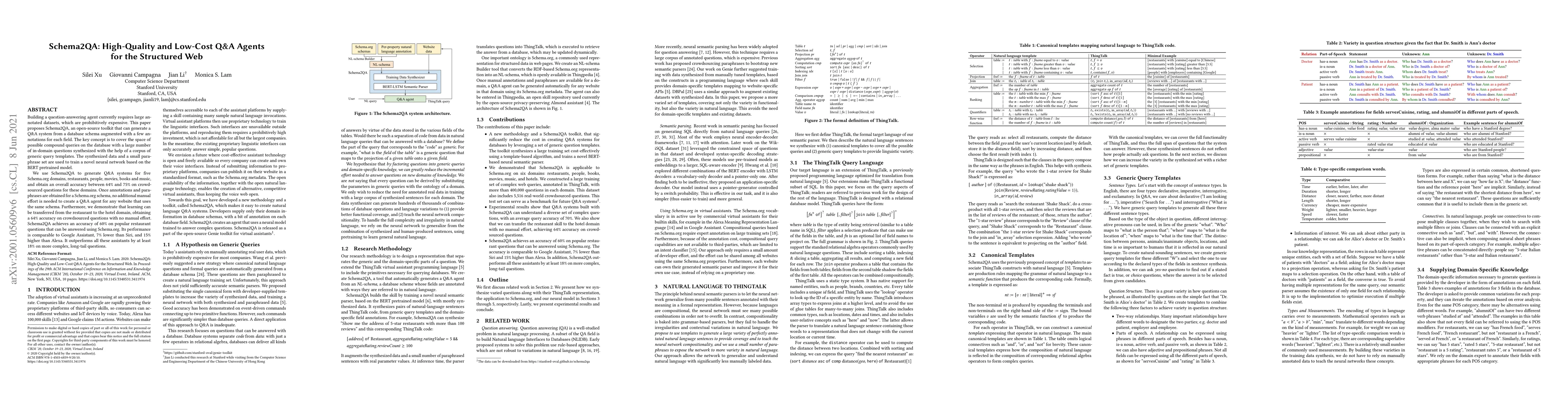 Thumbnail for Schema2QA: High-Quality and Low-Cost Q&A Agents for the Structured Web