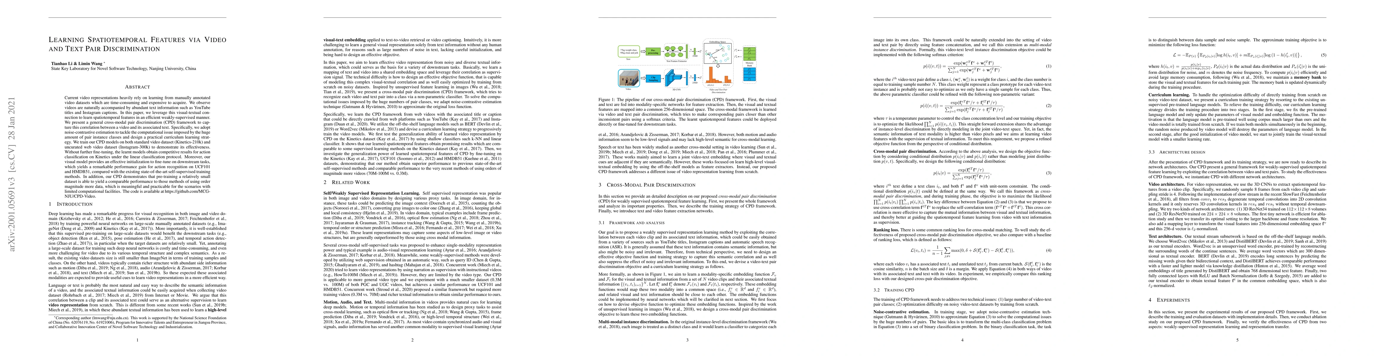 Thumbnail for Learning Spatiotemporal Features via Video and Text Pair Discrimination