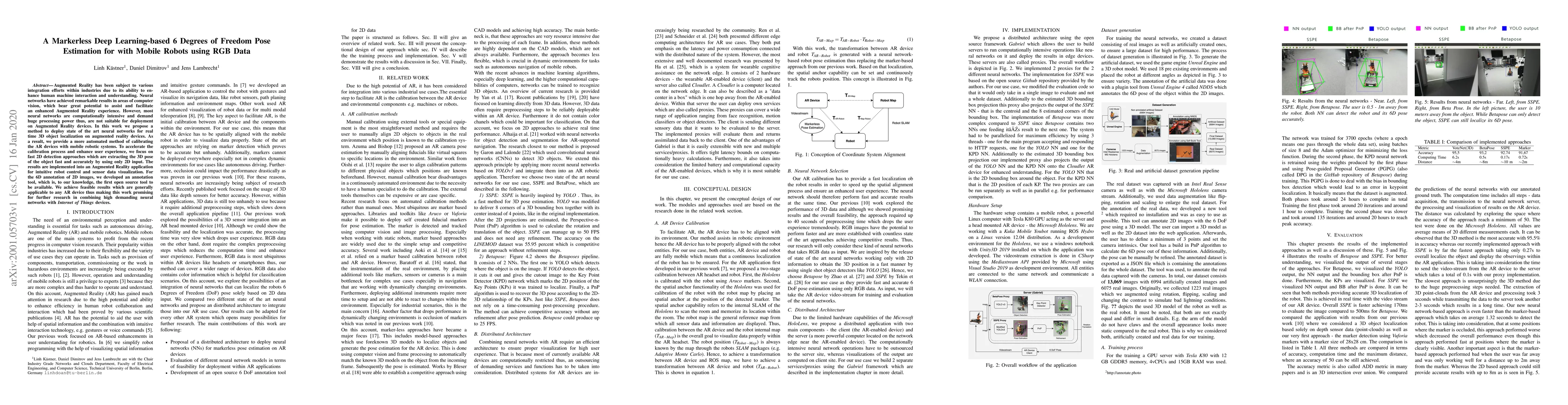 Thumbnail for A Markerless Deep Learning-based 6 Degrees of Freedom PoseEstimation for
  with Mobile Robots using RGB Data