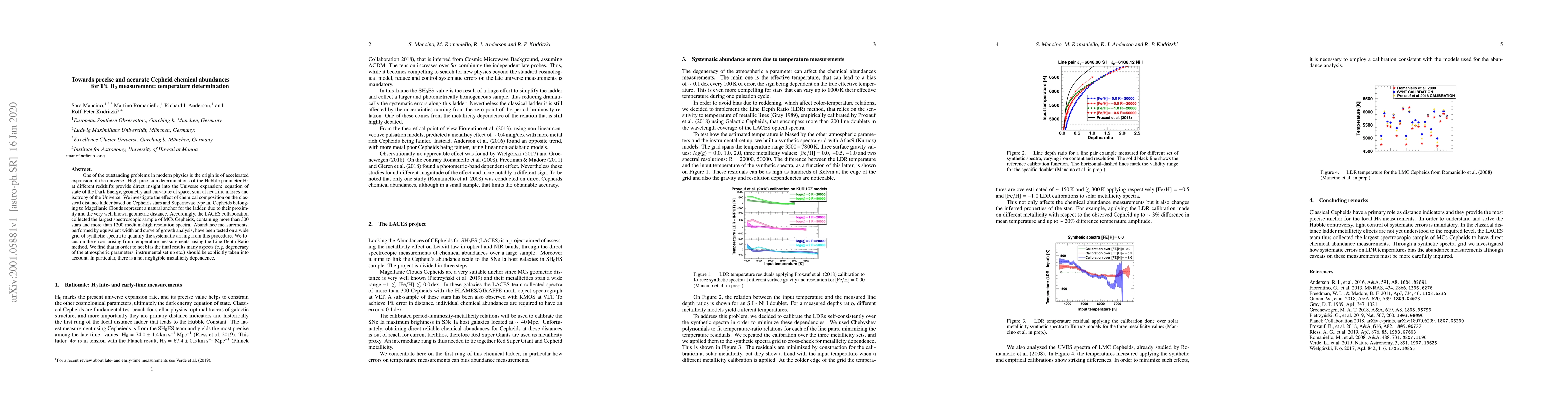 Thumbnail for Towards precise and accurate Cepheid chemical abundances for 1$\%$
  $\mbox{H}_0$ measurement: temperature determination